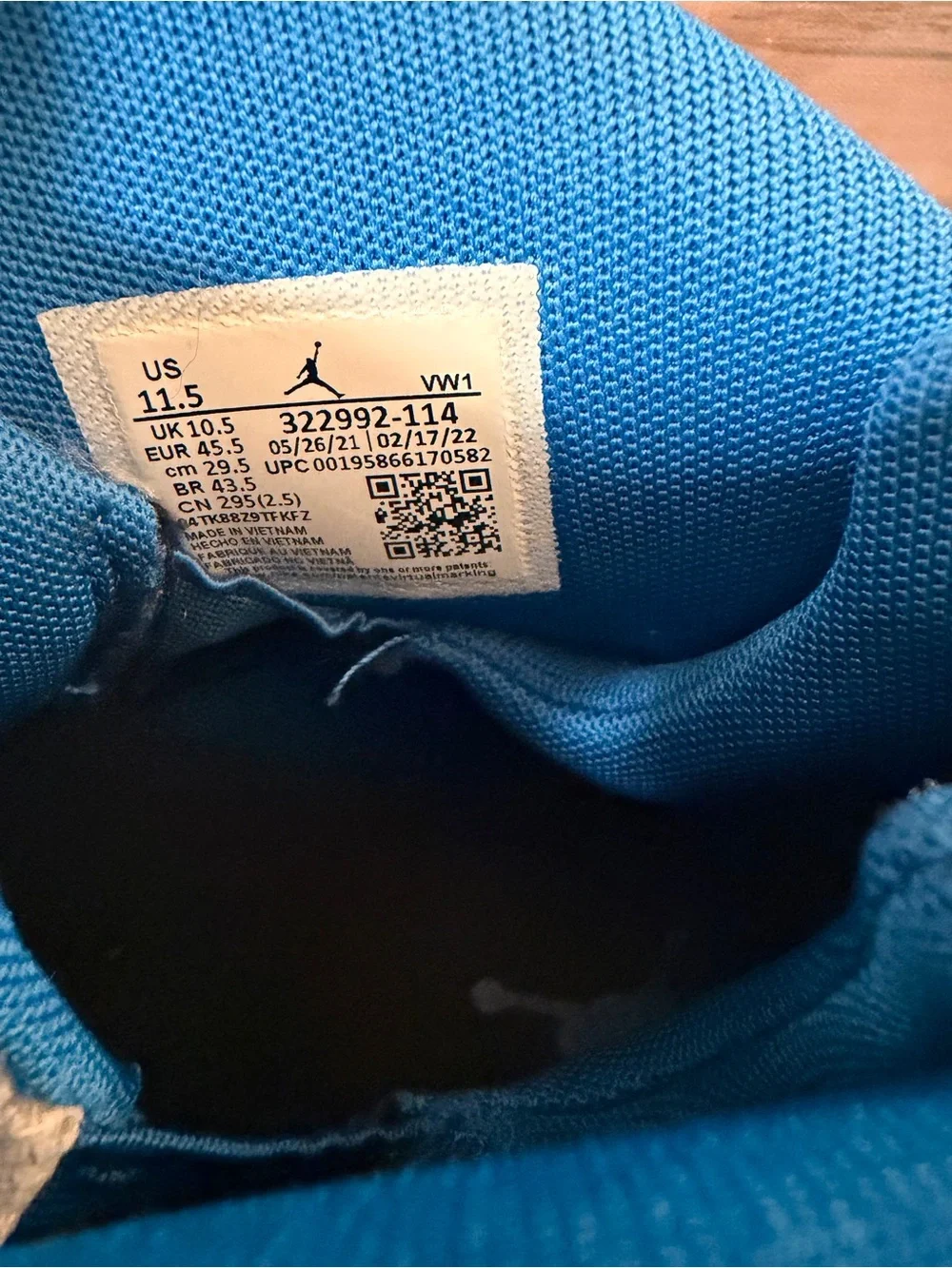 Jordan Kids White and Blue Retro-Style Basketball Sneakers